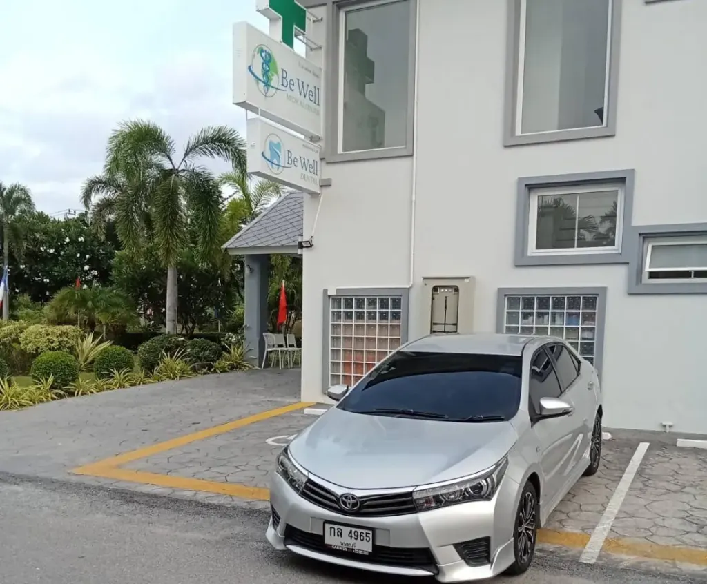 Our silver Toyota Corolla Altis parked in Hua Hin